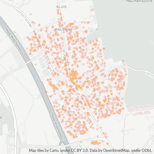 Heatmap voor postcode 6581