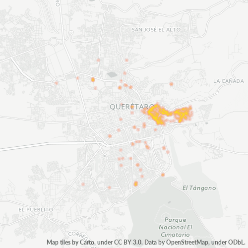 76060 Mapa de calor de densidad empresarial