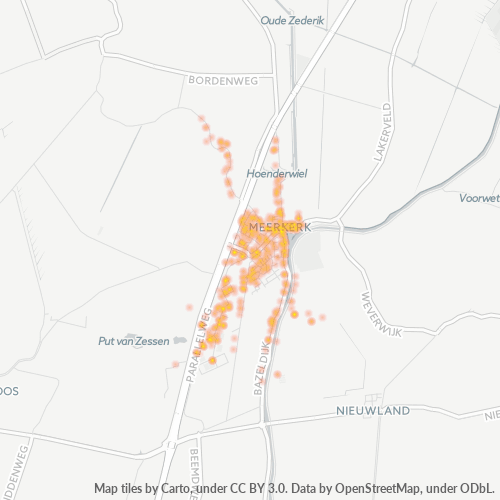 Heatmap voor postcode 4231