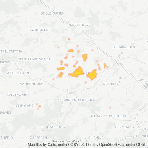 Heatmap für plz 82216