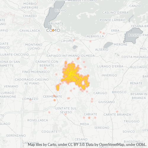 22063 Mappa di concentrazione per la densità di aziende