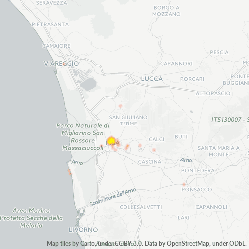 56126 Mappa di concentrazione per la densità di aziende