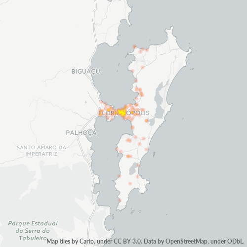 88010-000 Mapa de calor de densidad empresarial