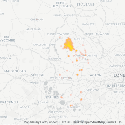 HA6 Business Density Heatmap