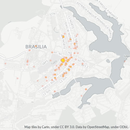 70340-000 Mapa de calor de densidad empresarial