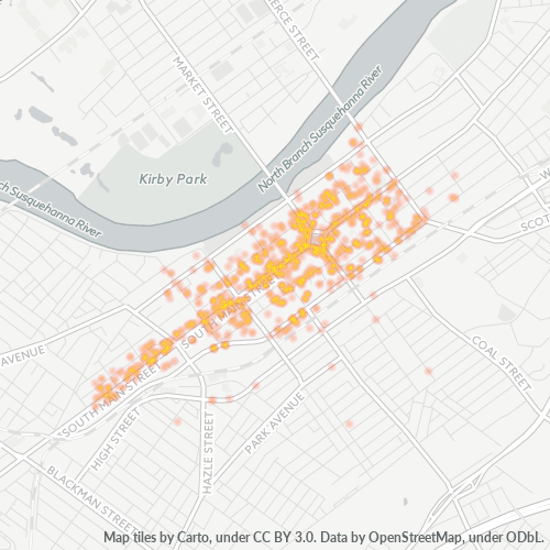 18701 Business Density Heatmap