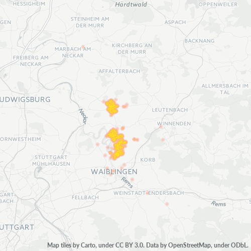 Heatmap für plz 71336
