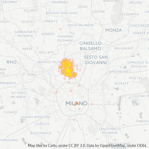 20161 Mappa di concentrazione per la densità di aziende