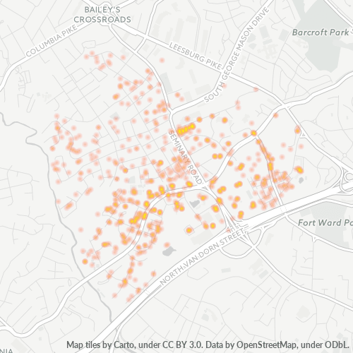 22311 Business Density Heatmap