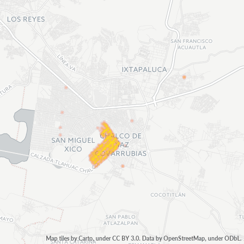 56607 Mapa de calor de densidad empresarial