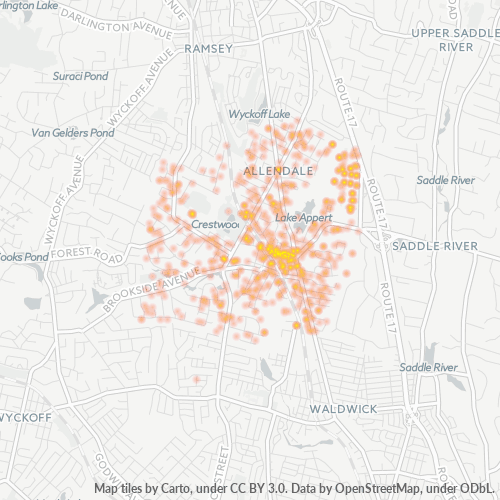 07401 Business Density Heatmap