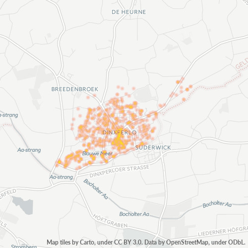 Heatmap voor postcode 7091