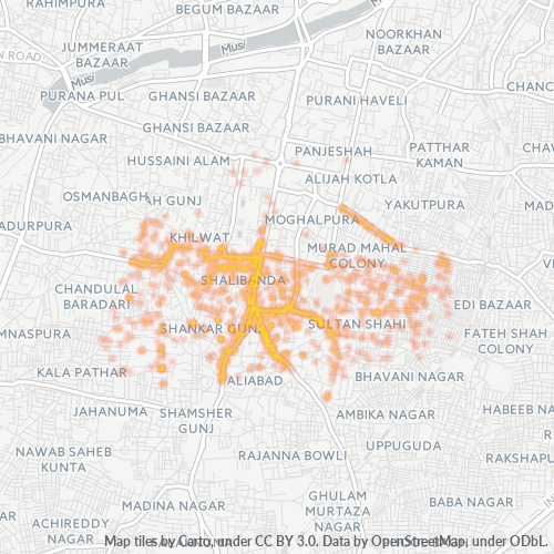 500065 व्यावसायिक घनत्व हीटमैप