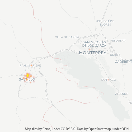 25240 Mapa de calor de densidad empresarial