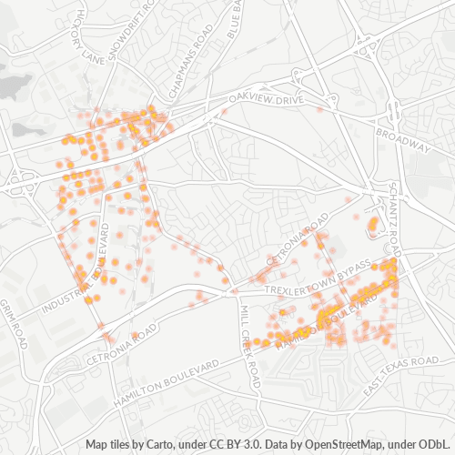 18106 Business Density Heatmap