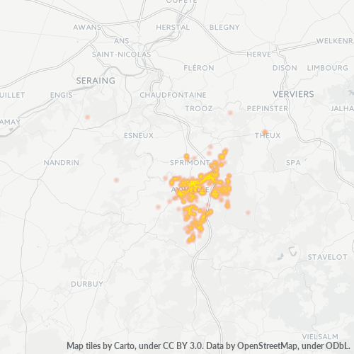 Heatmap voor postcode 4920