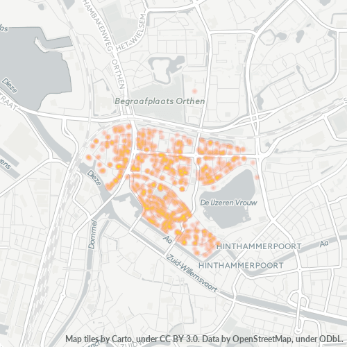 Heatmap voor postcode 5212