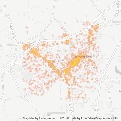 27536 Business Density Heatmap