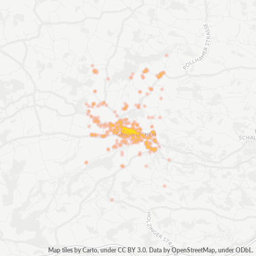 Heatmap für postleitzahl 4710