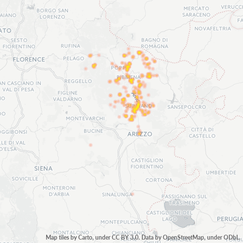 Mappa di calore per cap 52010