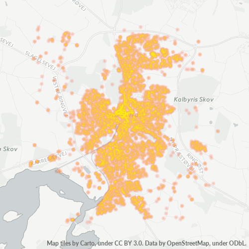 4700 Heatmap over forretningstæthed