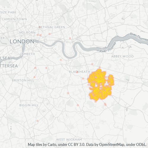 SE9 Business Density Heatmap