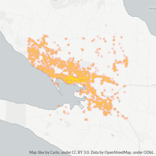 4400 Heatmap over forretningstæthed