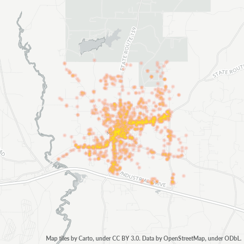 71055 Business Density Heatmap