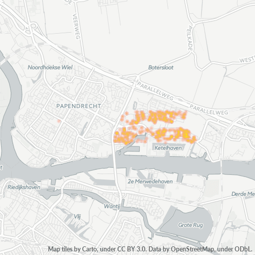 Heatmap voor postcode 3356
