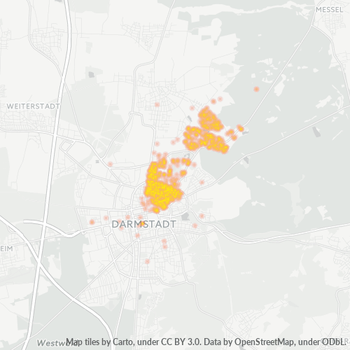 Heatmap für plz 64289