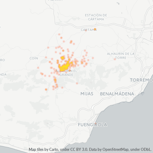 29120 Mapa de calor de densidad empresarial