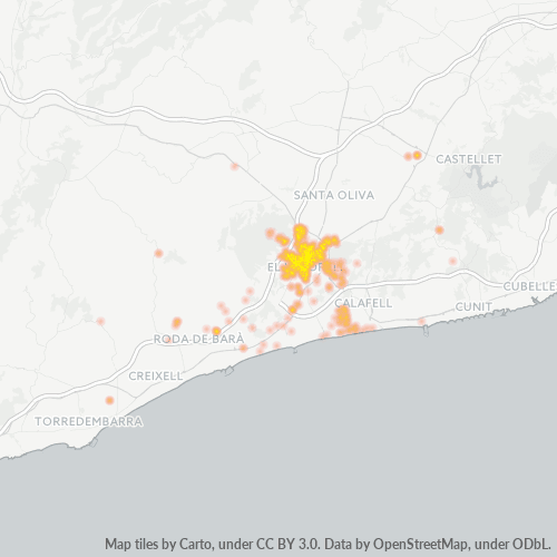 Mapa de calor para código postal 43700