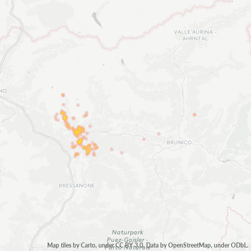 Mappa di calore per cap 39037