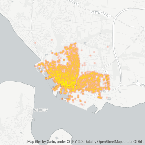 6700 Heatmap over forretningstæthed