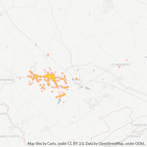 Heatmap voor postcode 8908