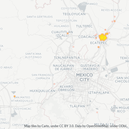 55764 Mapa de calor de densidad empresarial