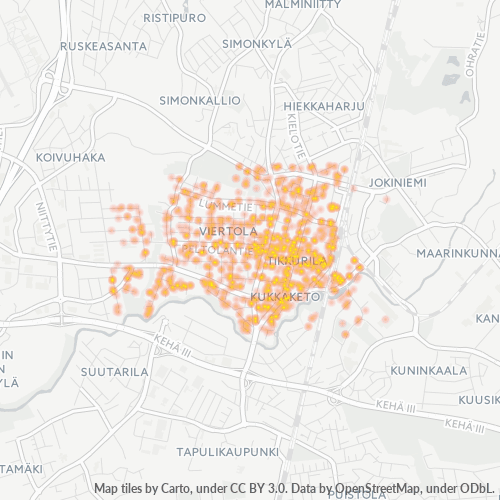 01300 Yritystiheys lämpökarttana