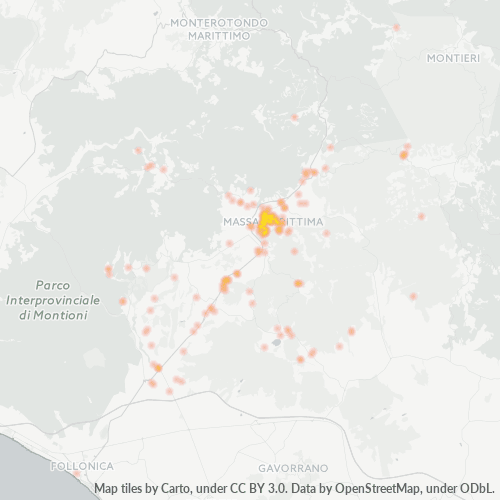 Mappa di calore per cap 58024