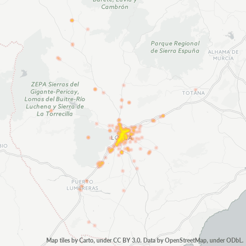 Mapa de calor para código postal 30800