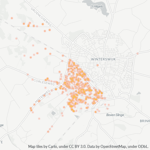 Heatmap voor postcode 7102