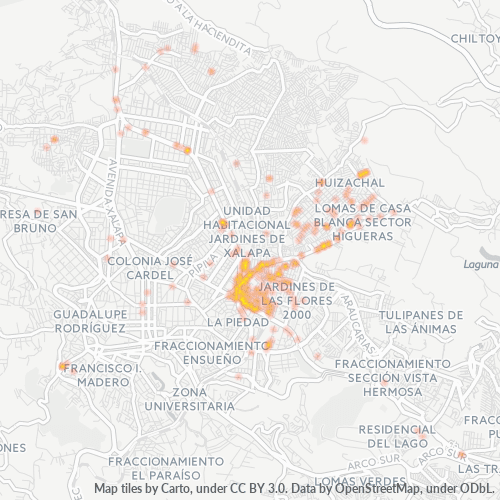 91180 Mapa de calor de densidad empresarial