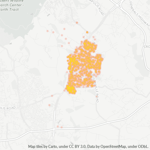 21114 Business Density Heatmap
