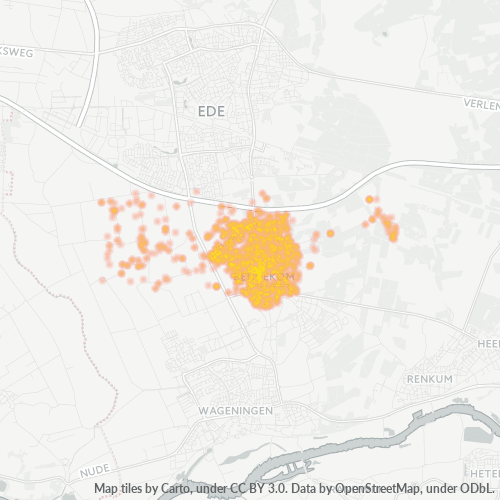 Heatmap voor postcode 6721
