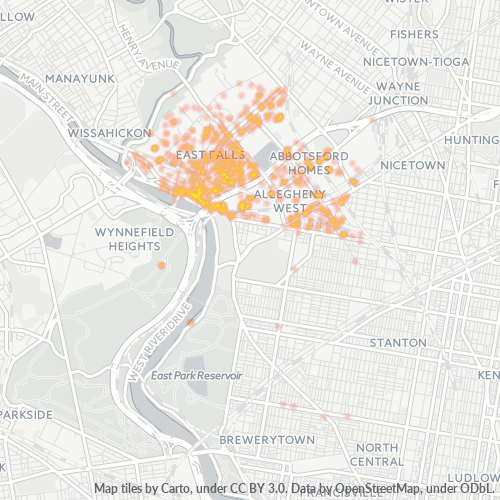19129 Business Density Heatmap