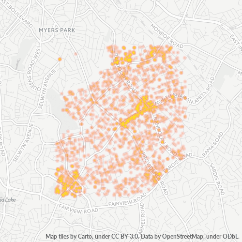 28211 Business Density Heatmap