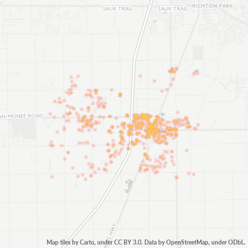 60449 Business Density Heatmap