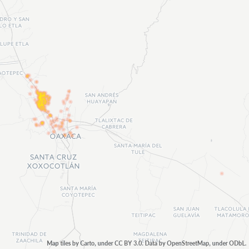 68010 Mapa de calor de densidad empresarial