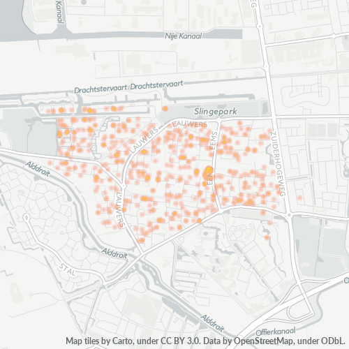Heatmap voor postcode 9204
