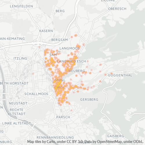 Heatmap für postleitzahl 5023