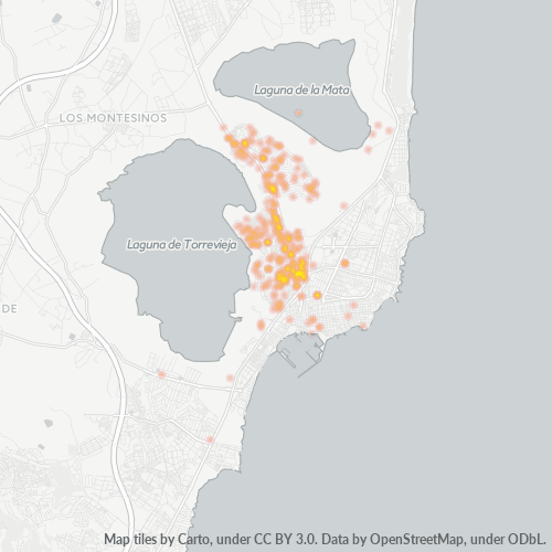 Mapa de calor para código postal 03184